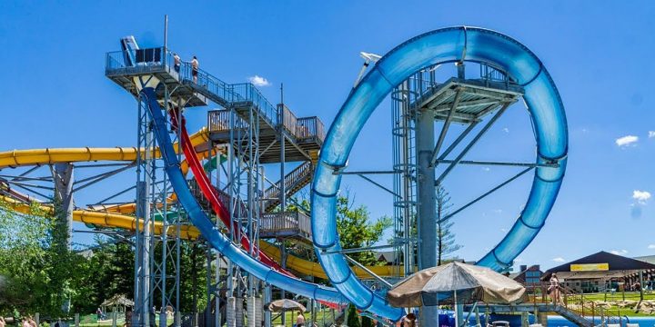 Large Multi Colored Water Park Slides