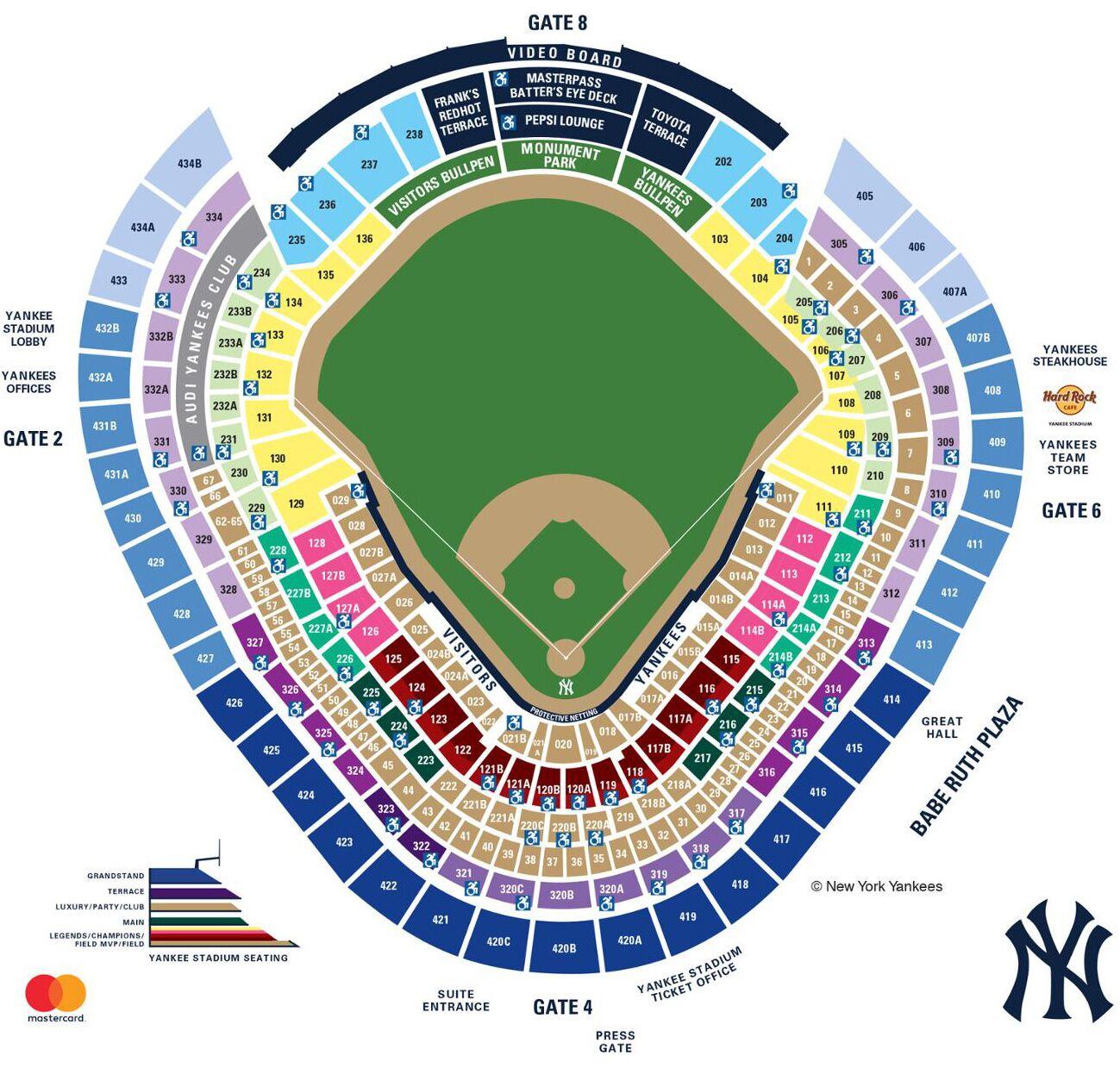 Yankee Seating Chart